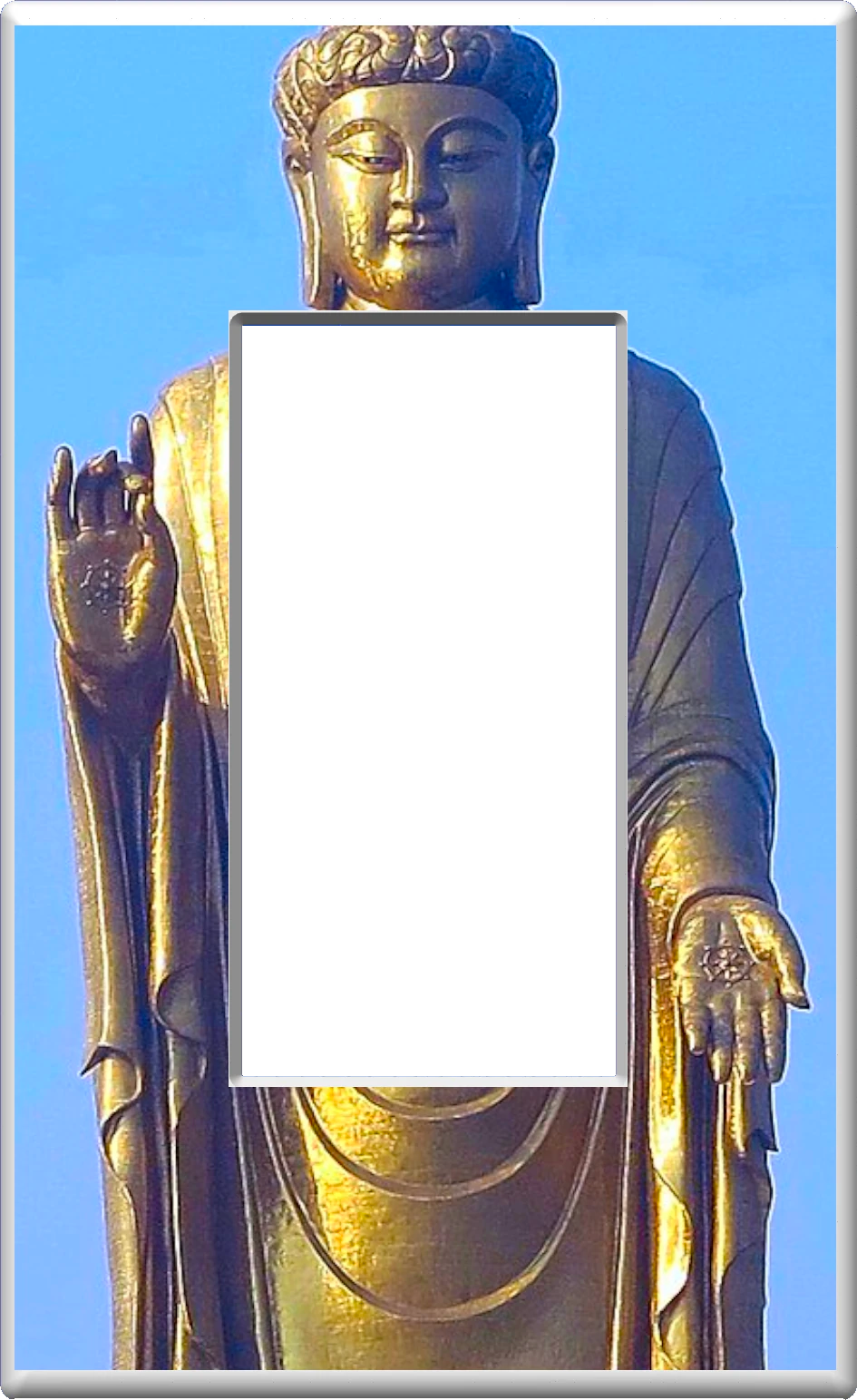 Statue du Bouddha d'or - Plaque murale pour veilleuse de décoration d'intérieur Glow Covers - Profitez de la lumière et voyez dans le noir