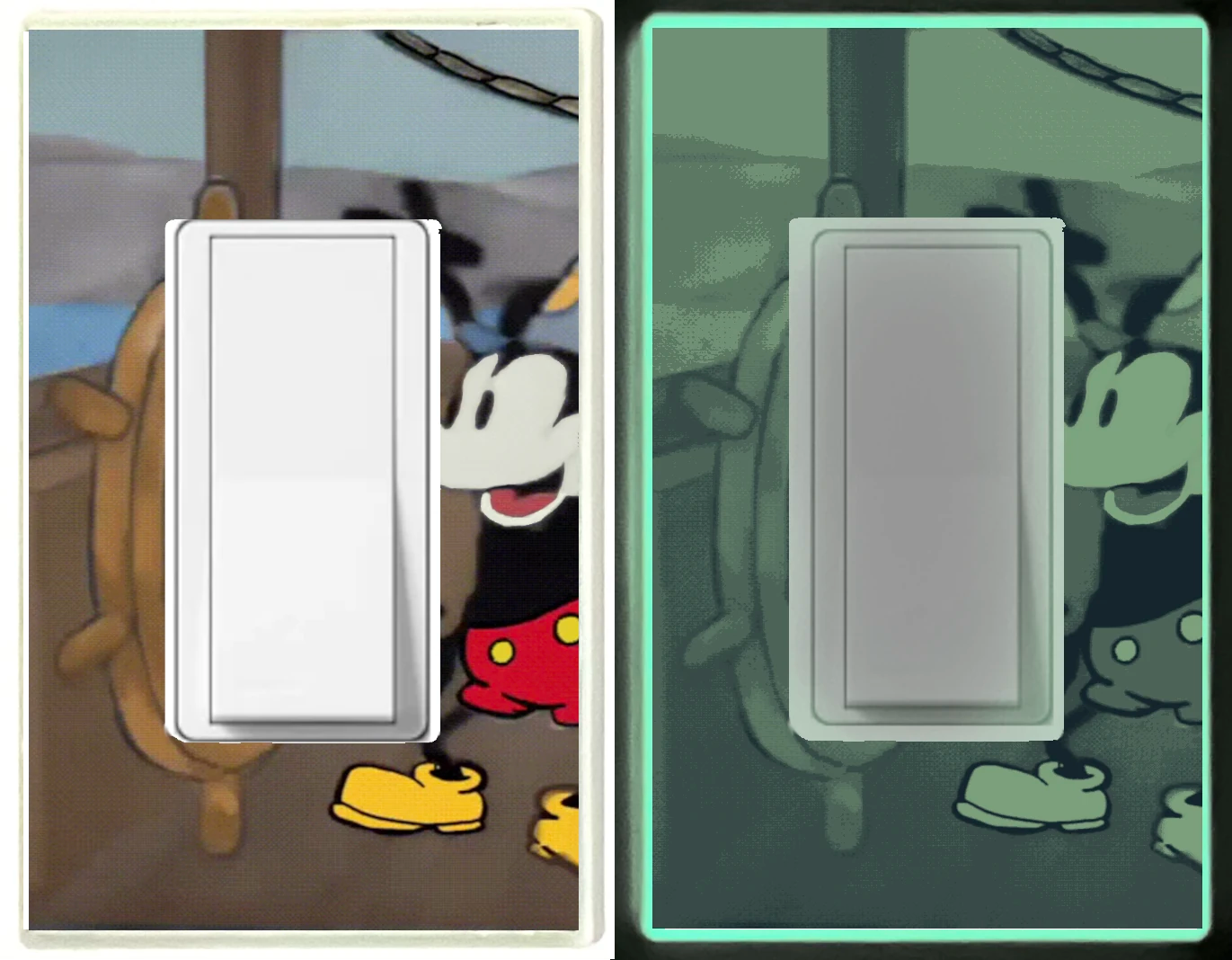 Steamboat Willie - Plaque murale pour veilleuse de décoration d'intérieur Glow Covers - Profitez de la lumière et voyez dans le noir