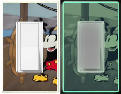 Steamboat Willie - Plaque murale pour veilleuse de décoration d'intérieur Glow Covers - Profitez de la lumière et voyez dans le noir