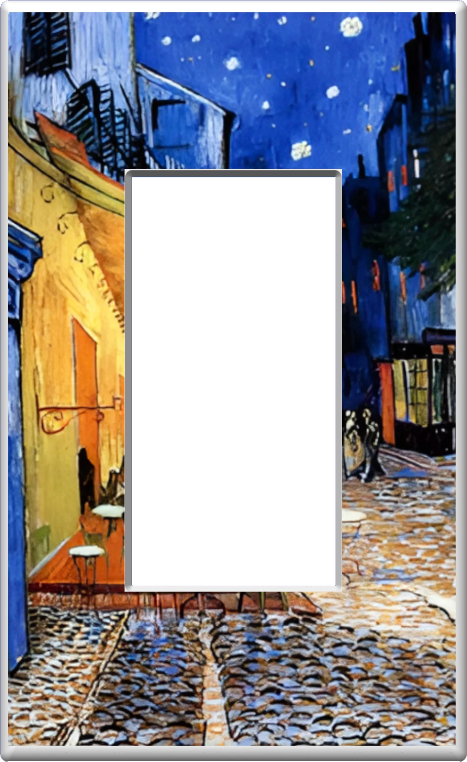 Terraza de noche de Vincent Van Gogh - Placa de pared con luz nocturna para decoración del hogar Glow Covers - Deléitese con la luz y vea en la oscuridad