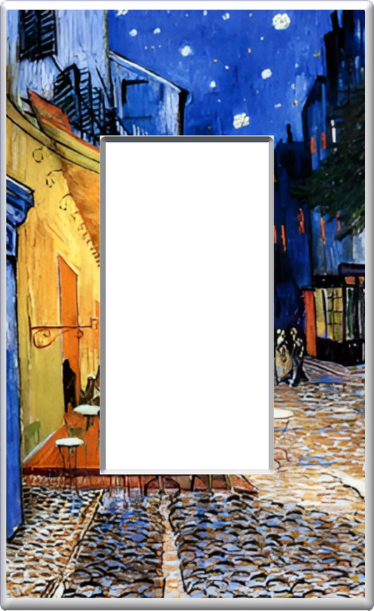 Terrasse de nuit de Vincent Van Gogh - Plaque murale pour veilleuse de décoration d'intérieur Glow Covers - Profitez de la lumière et voyez dans le noir