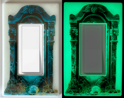 Pierre tombale d'Halloween - Plaque murale lumineuse pour décoration d'intérieur - Profitez de la lumière et voyez dans le noir