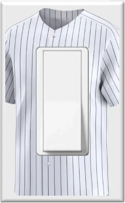 Maillot de l'équipe de baseball NY Pinstripes - Plaque murale pour veilleuse de décoration d'intérieur Glow Covers - Profitez de la lumière et voyez dans le noir