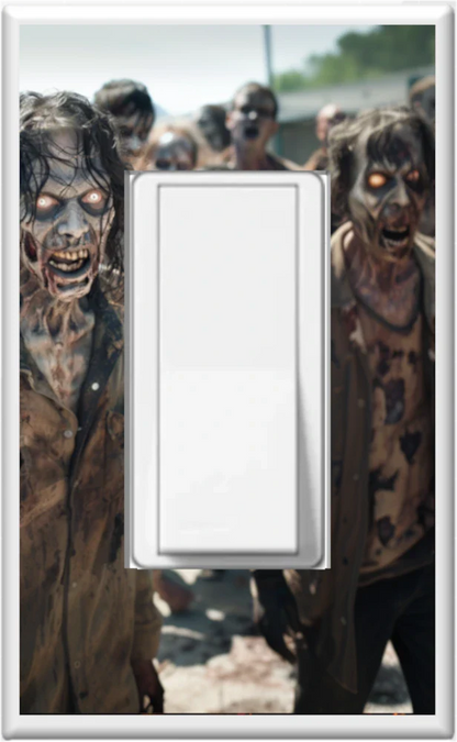 Halloween Zombies - Plaque murale lumineuse décorative pour la maison Glow Covers - Profitez de la lumière et voyez dans le noir